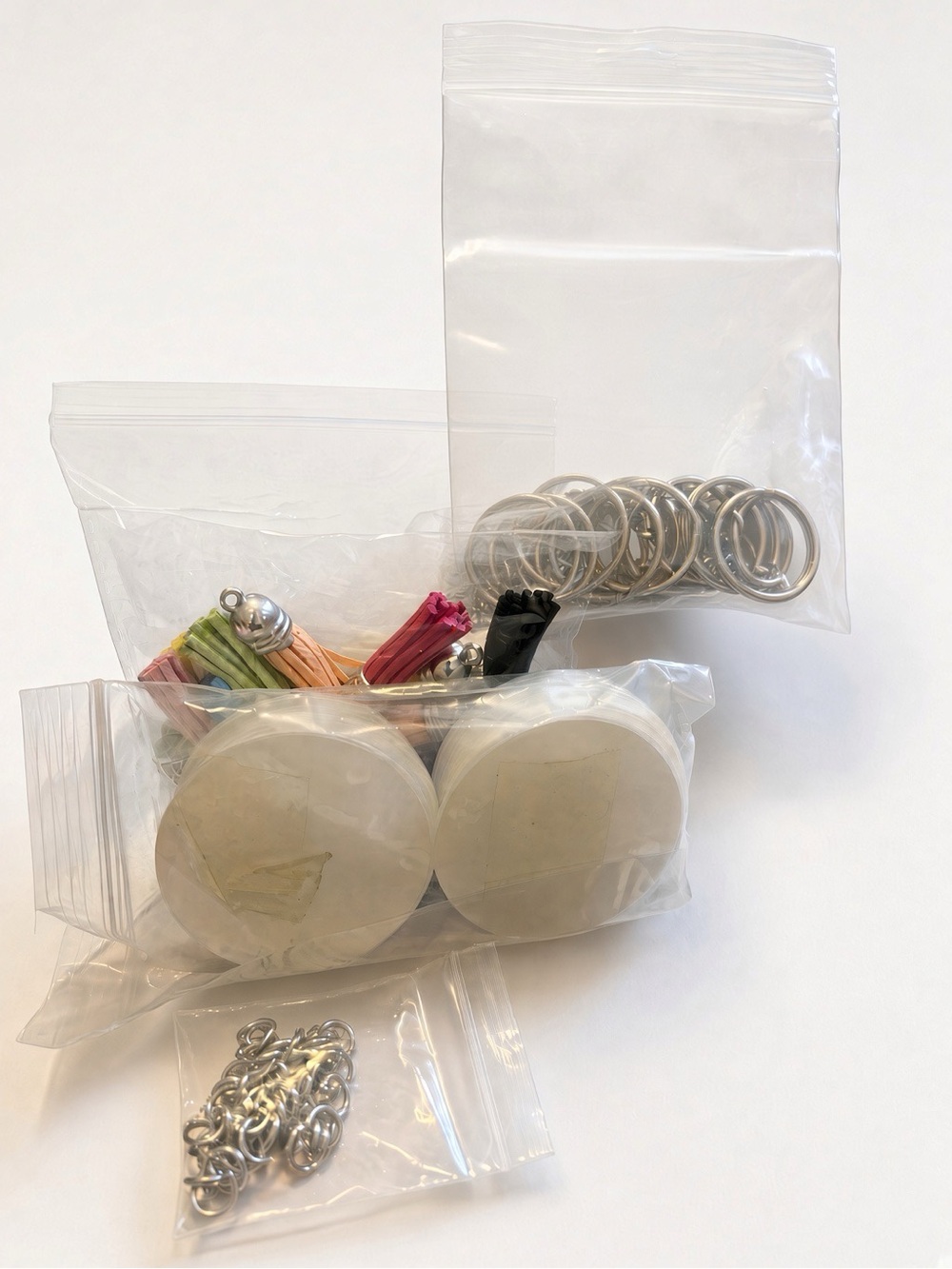 DIY Acrylic Keychain Kit Opened 19 Blanks 20 Tassels Rings